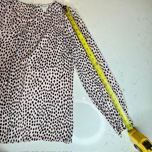 J. Crew Pink Dot Feminine Blouson Long Sleeve Blouse X-Small - Picture 11 of 12